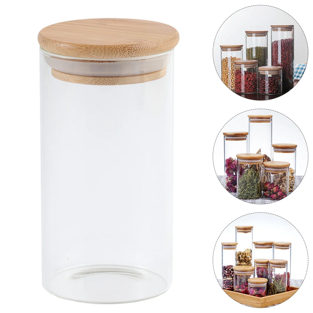 

2 Pcs Sealed Jar Food Canisters Storage Glass Containers Pots for Plants Cereal