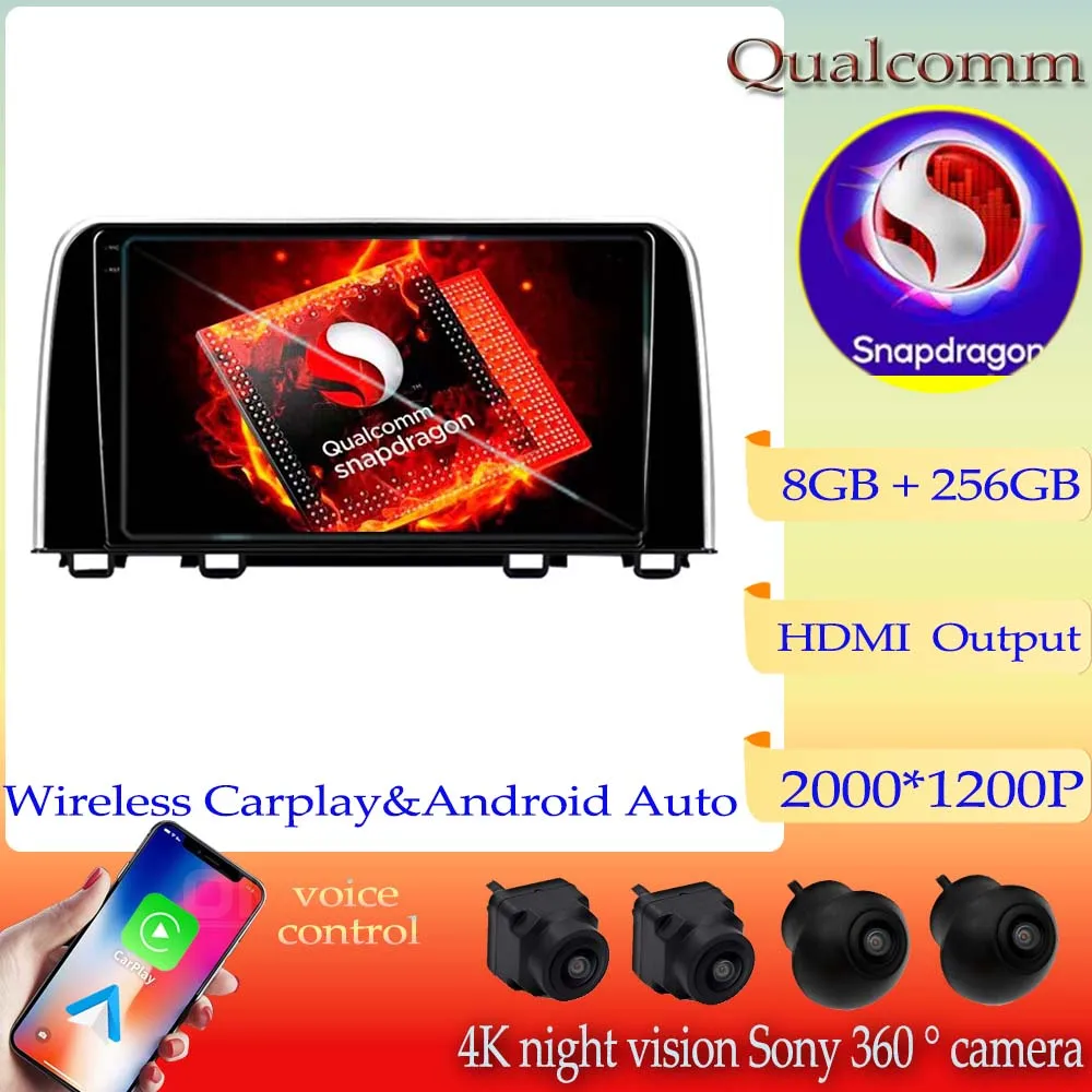 

Android 13 Qualcomm Snapdragon автомобильное радио, мультимедийный видеоплеер, GPS-навигация для Honda CRV CR - V 5 RT RW 2016 - 2018 Carplay