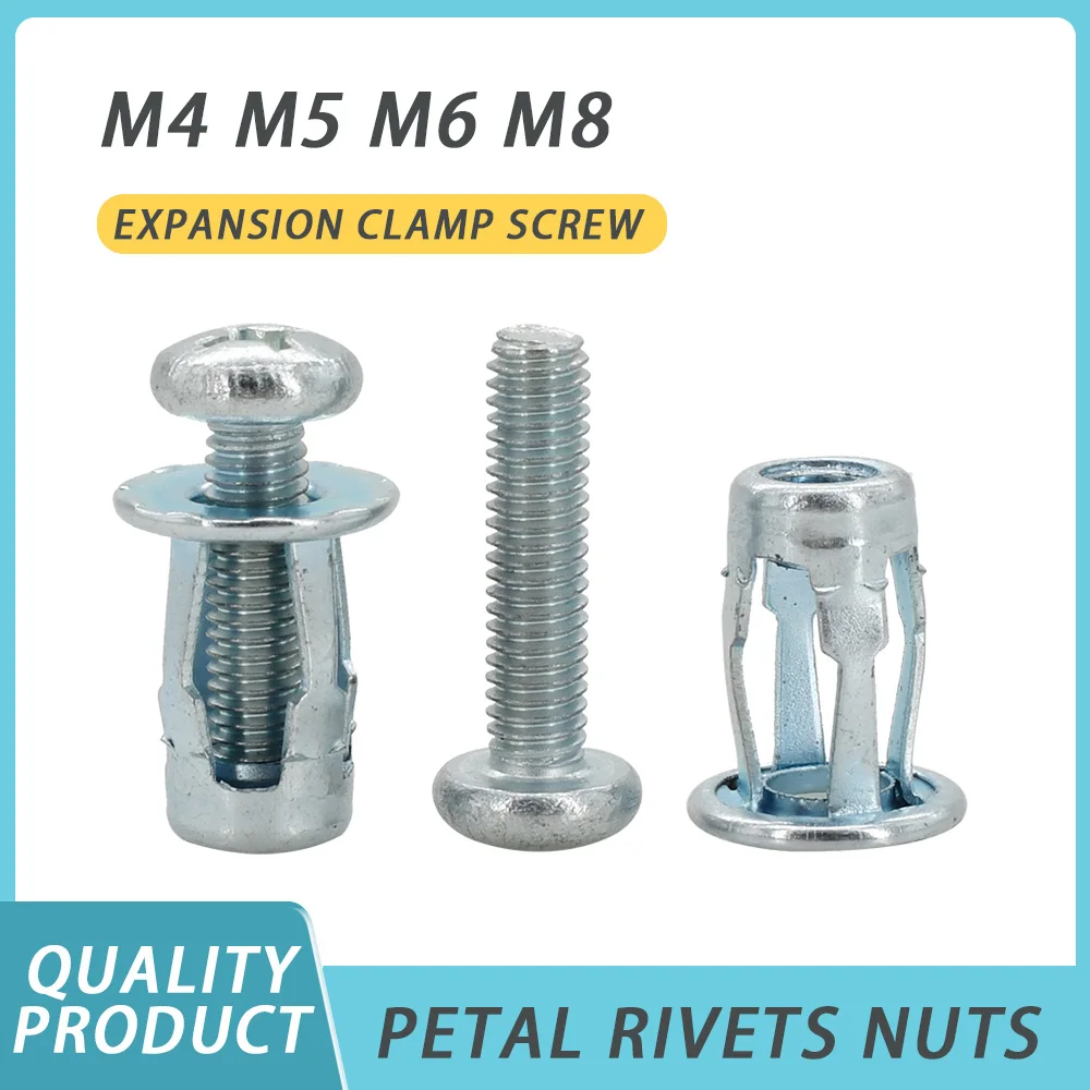 

M4 M5 M6 M8 Petal Rivets Nuts Jack Nut Bolts Fixed License Plate Fasten Kit Lantern Rivet Nut Sheet Iron Expansion Clamp Screw