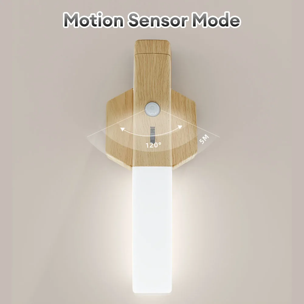 LED Night Light PIR Motion Sensor Magnetic Wall Lamp USB Rechargeable Lights Home Kitchen Bedroom Cabinet Closet Light