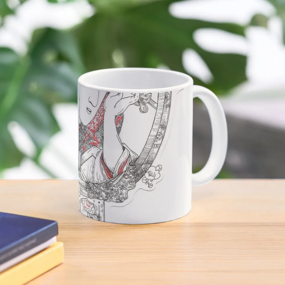 

Handheld Mirror Geisha Coffee Mug Beer Cups Anime Cups Mug