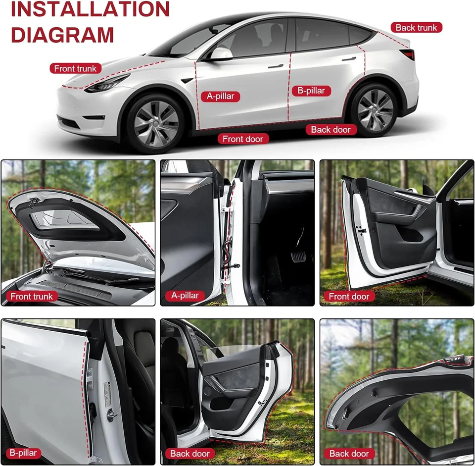 Guarnizioni Portiere Per Tesla Model 3 - Kit Antirumore E Antivento | Facile Installazione Senza Meccanico - Foto 4