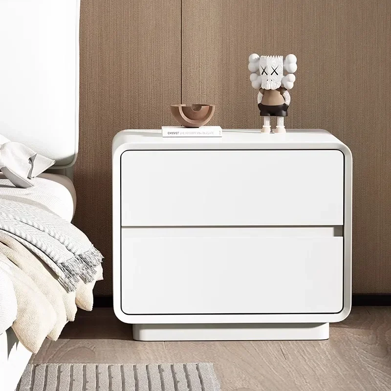 

White Minimalist Night Table Retro Nordic Lateral Mesa Nightstands Mid Century Meuble De Rangement Modern Furniture Home