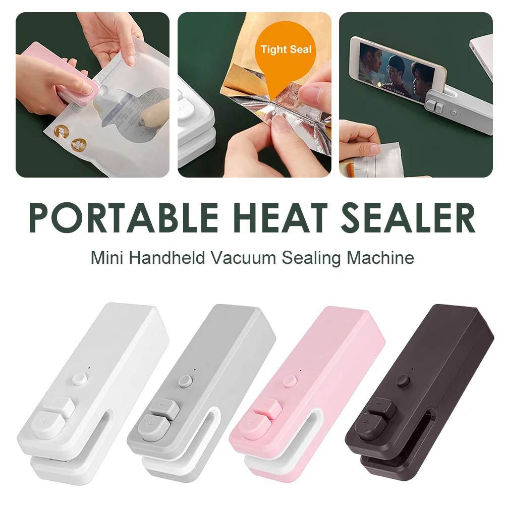 Mini Bag Sealer Chip Bag Sealer with Cutter and Magnet Handheld Heat Sealer  Portable Mini Sealing Machine USB Rechargeable Bag - AliExpress