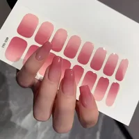 Semi-cured Gel Nail Stickers Solid Color Nail Semi-baked Tips Full UV Nail Need Decals Paste Lamp N0R7 Ideal Gift Beauty Tool 2