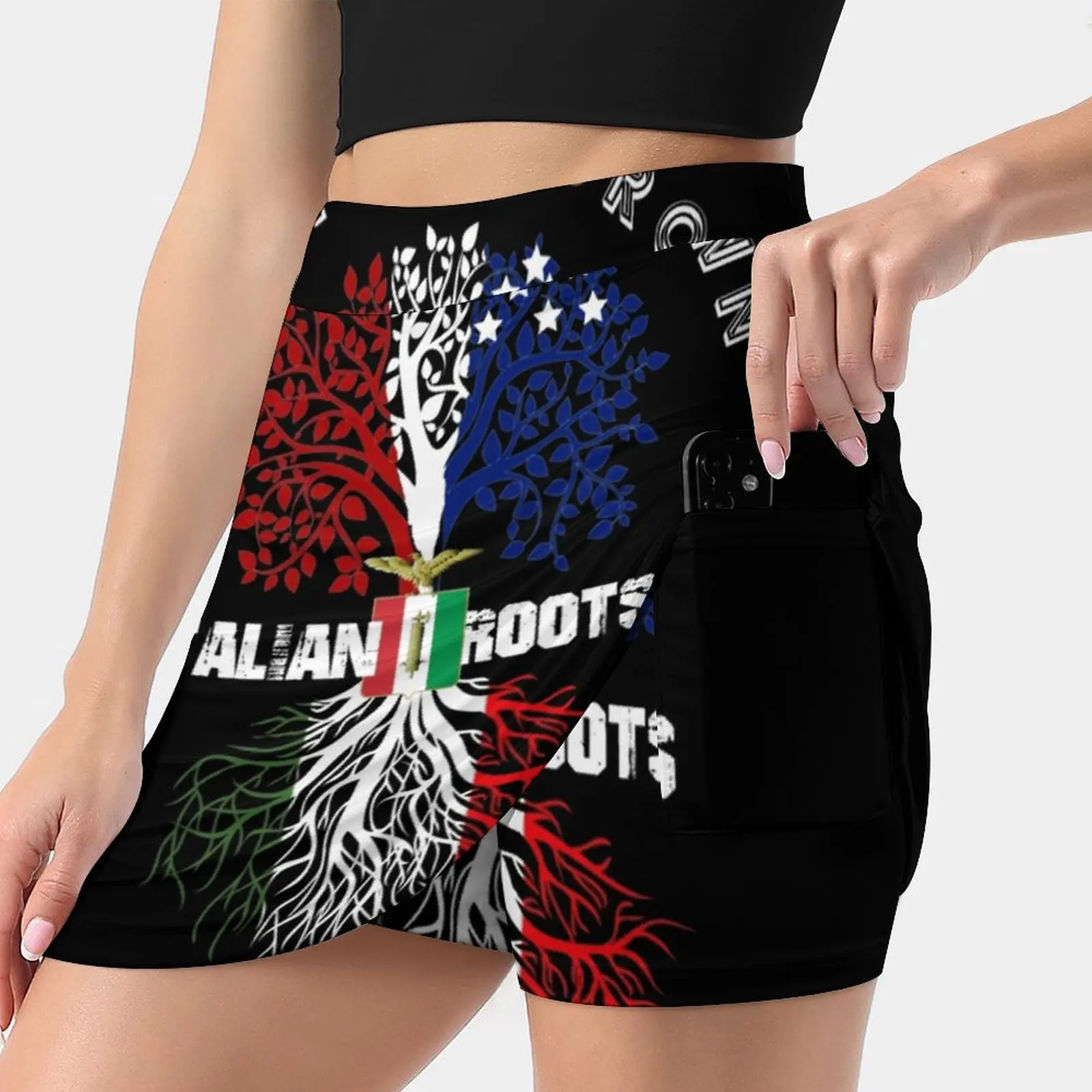 

Italian Roots | American Grown Women Tennis Skirts Golf Badminton Pantskirt Sports Phone Pocket Skort Italy Italian Roots