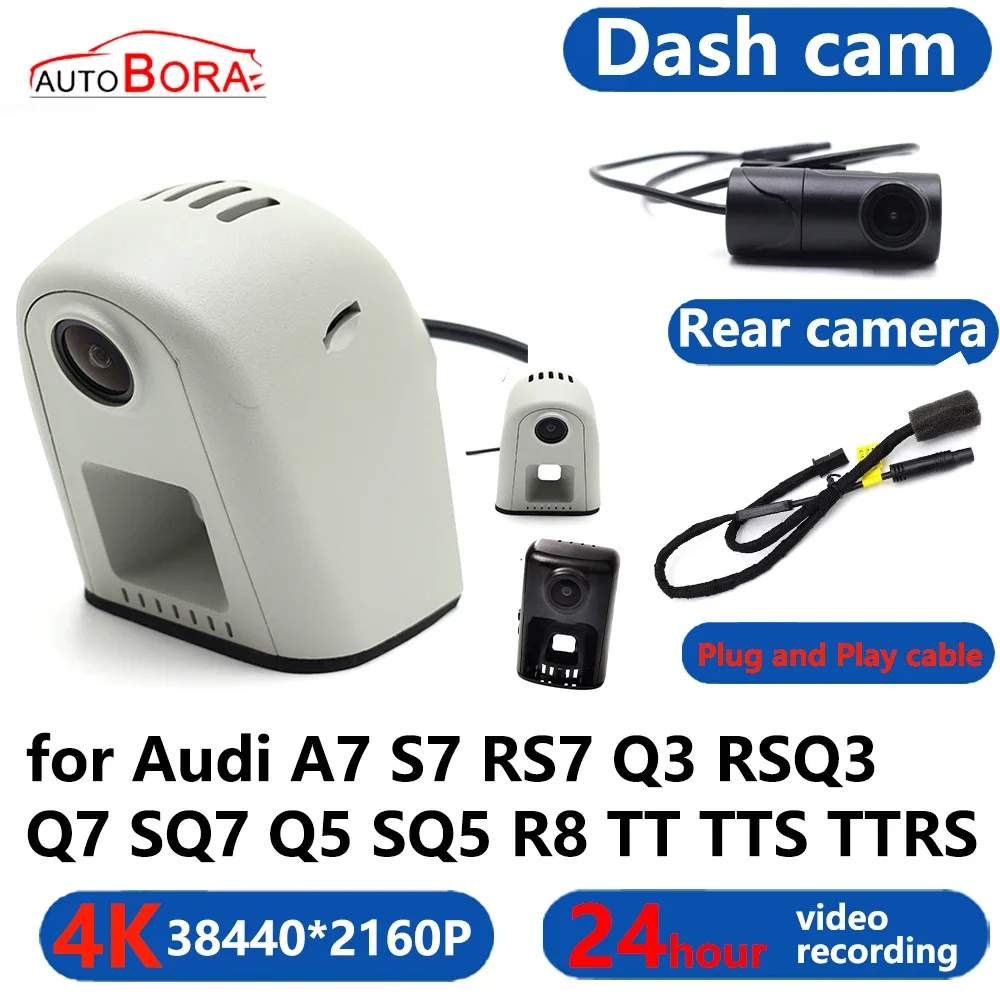 

AutoBora 4K Wifi 3840*2160 Car DVR Dash Cam Camera 24H Video Monitor for Audi A7 S7 RS7 Q3 RSQ3 Q7 SQ7 Q5 SQ5 R8 TT TTS TTRS