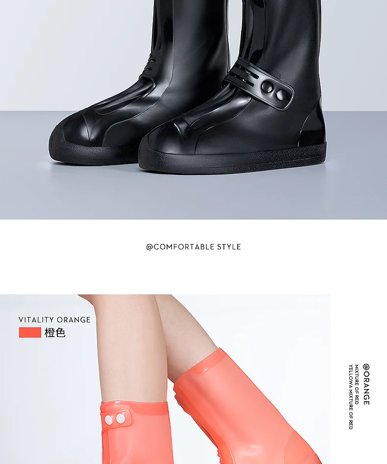 Waterproof Motorcycle Rain Boot Covers - Rain Shoes Cover for Men and Women - High Cylinder, Wear Resistant, Light Rain Boots - Rain Proof Protection