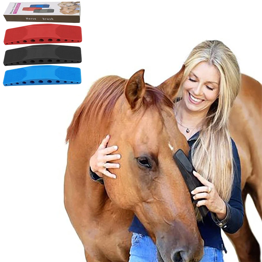 6in1HorseBrushRemovalHairMassageBrushSweatCleaningKitScrubber