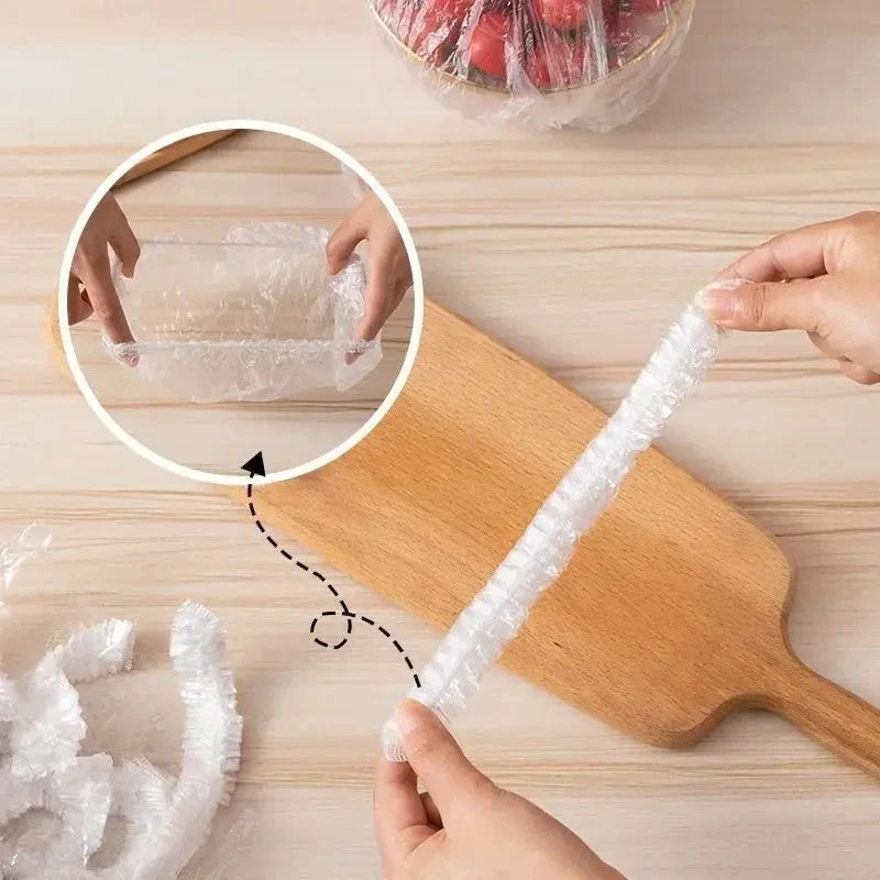 Food Cover Disposable Plastic Bag Wrap Bowl Dish Fresh Keeping Fruit Food Leftovers Protection Kitchen Accessory