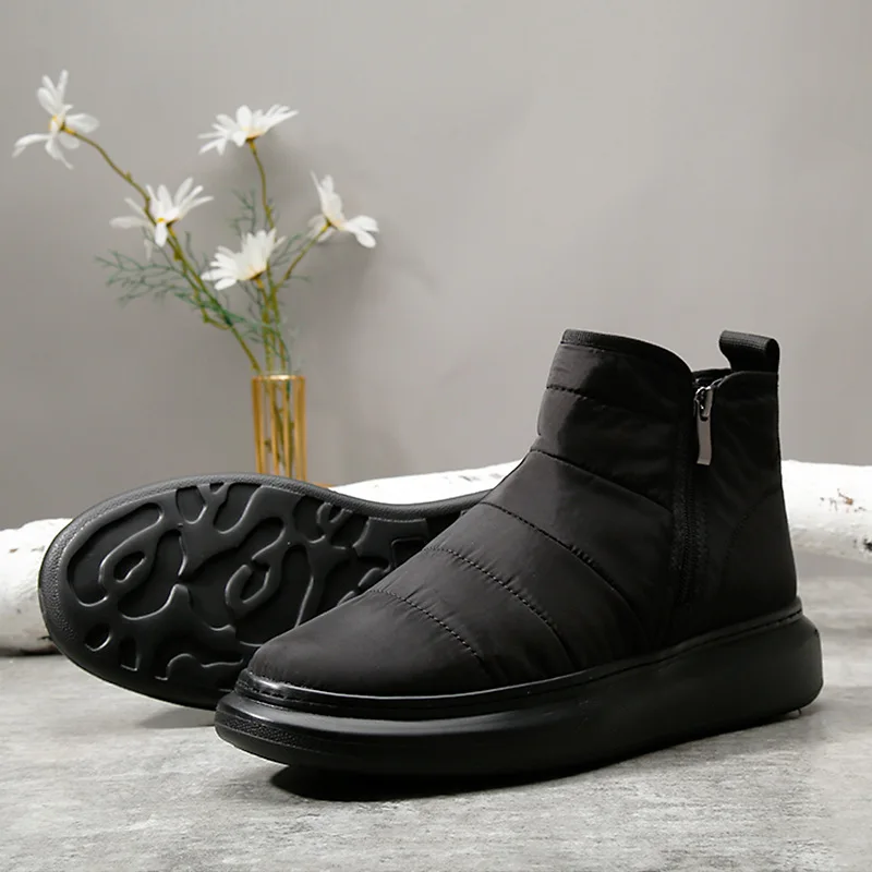 Winter Men's Snow Boots High Quality Casual Cotton Shoes for Men Fashion Trend Wear-Resistant Anti Slip Waterproof Short Boots