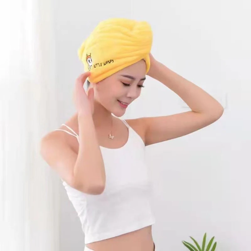 Description Picture 5 of itemWomen Soft Microfiber Towels Shower Cap Towel Bath Hats for Women Dry Hair Cap Quick Drying Soft for Lady Turban Head Girl Towel