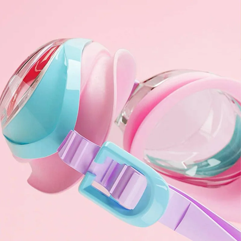 Kids Swimming Goggles Big Frame HD View Anti-fog Waterproof Children's Swim Goggles Boys and Girls Multi-color to Choose