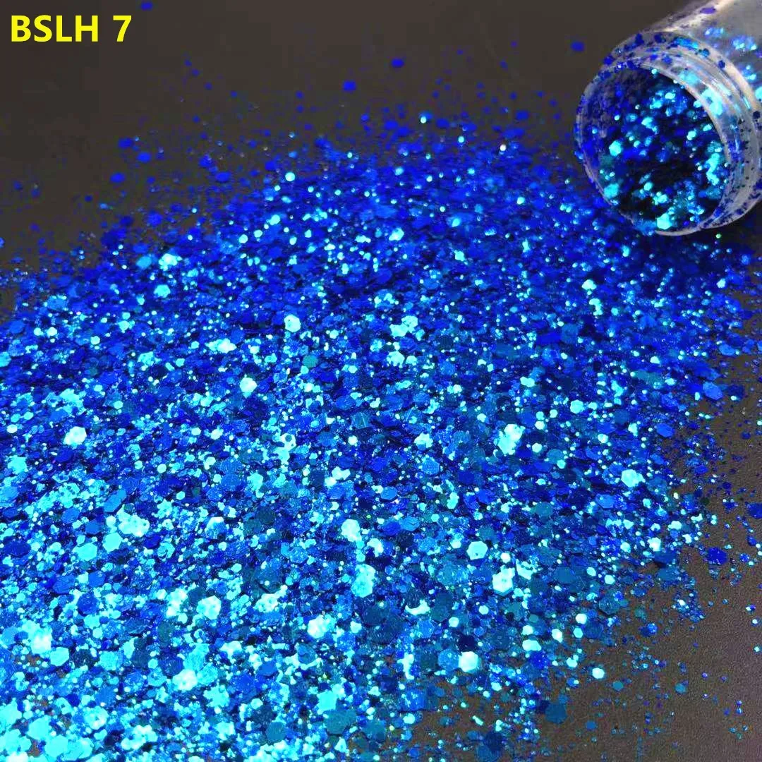 1 Jar iridescent Glitter Sequins Chunky Mixed Hexagon Sequins