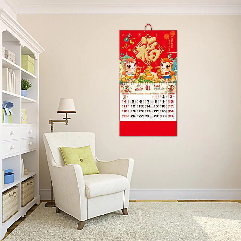 2026 Year The Horse Wall Calendars Chinese Lunar Date Calendar Tear Off Daily Calendar Hanging Lucky Character Home Office Decor