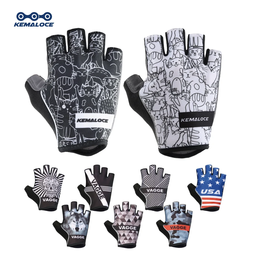 KEMALOCE Cycling Gloves Men Women Road Racing Half Finger Summer Mittens Non-Slip Reflective Outdoor Sport Adult MTB Bike Glove