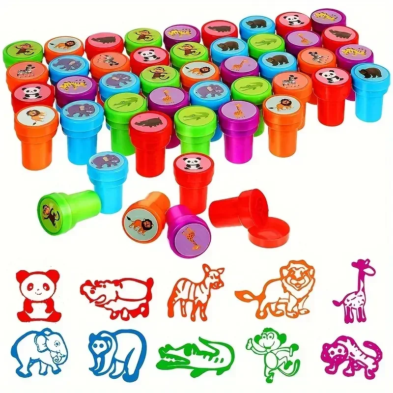 Assorted Stamps for Kids Self-ink Stamps Children Toy Smiley Face Seal Scrapbooking DIY Painting Photo Album Decor 10pcs self ink stamps
