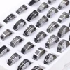 24 Pcs/Lot Stainless Steel Rings For Men Women 8mm Mix Etch Patterns Fashion Jewelry Finger Accessories Party Gift Wholesale 2