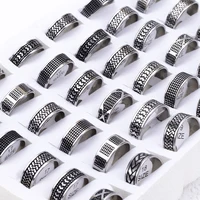 24 Pcs/Lot Stainless Steel Rings For Men Women 8mm Mix Etch Patterns Fashion Jewelry Finger Accessories Party Gift Wholesale 2