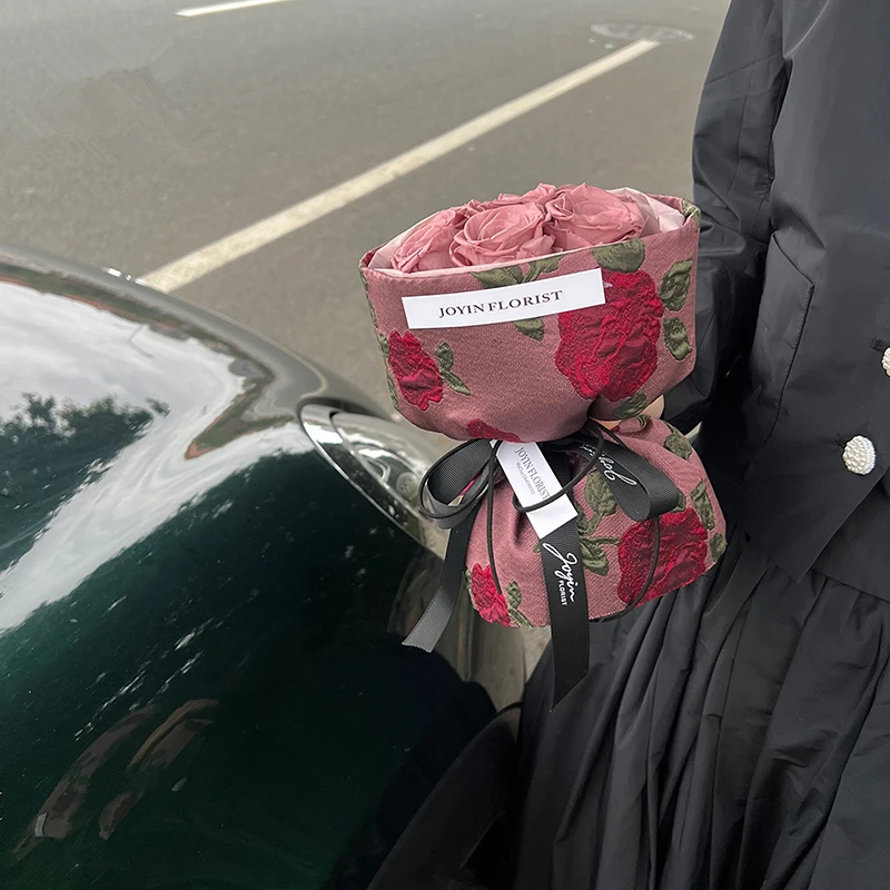 

1,6 метров, винтажный цветочный букет, обернутый цветочной тканью, трехмерная Роза, дизайнерские материалы для флористов