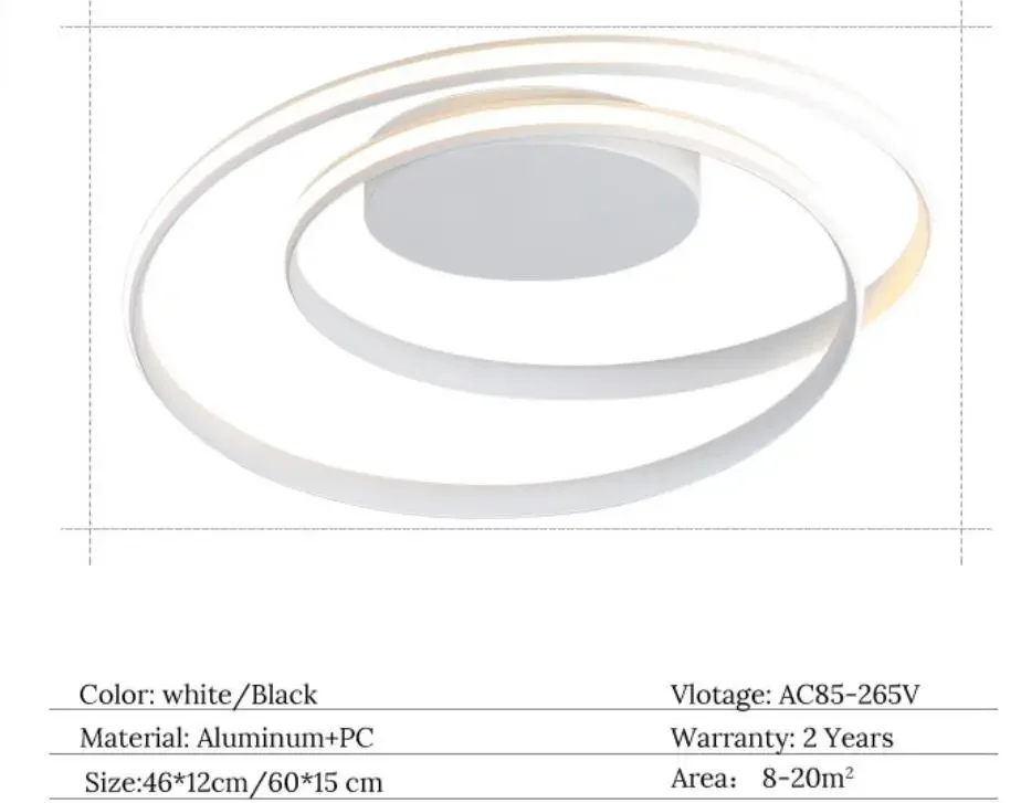 New Arrival Acrylic Ceiling Lights LED Lamp For Living Room Bedroom Study Room White black color surface mounted Ceiling Lamp Sf37e090ffdfa4cd68483cf3273b951ffg