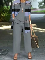 Women's Plus Size 1XL-5XL Fashion Three-Piece Outfit Set Ladies Casual Long Sleeve Cardigan Tank Top and Long Pants Outfits - Image 6