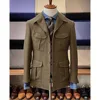 Men's Herringbone Hunting Jacket Casual 4 Pockets Fashion Design Vintage Tweed Blazer Blazer Single Breasted Comfortable Work 2