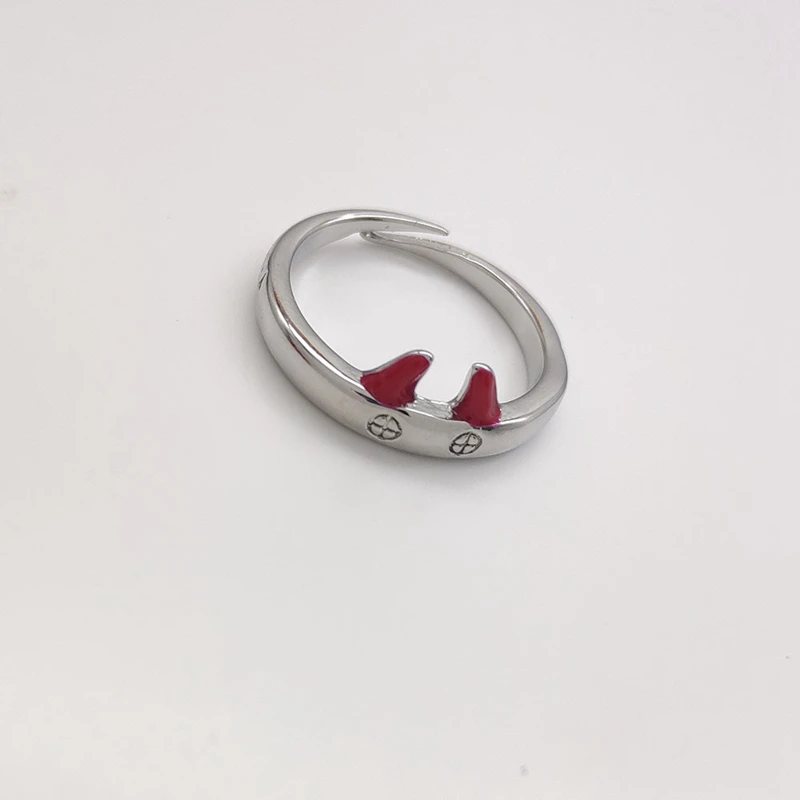 Power Rings Japan Anime Chainsaw Man Bloody Demon Ears Cartoon Periferiche Jewelry Wholesale Red Cat Rings Accessori