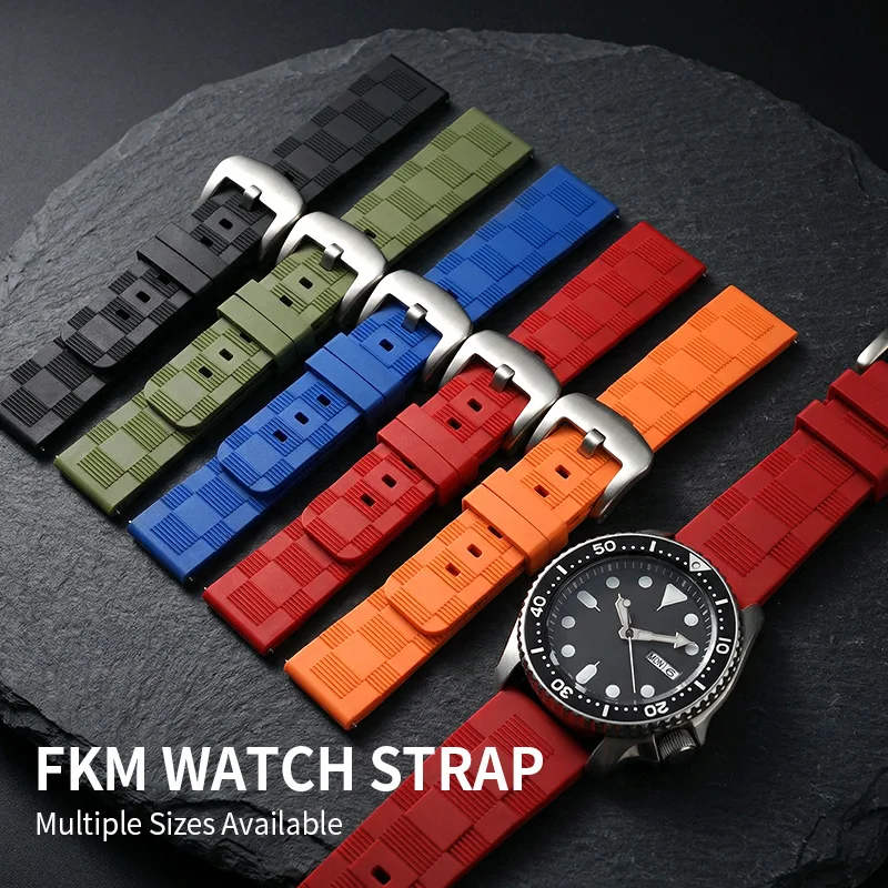 Luxury Breathable Fluororubber Sports Watch Strap