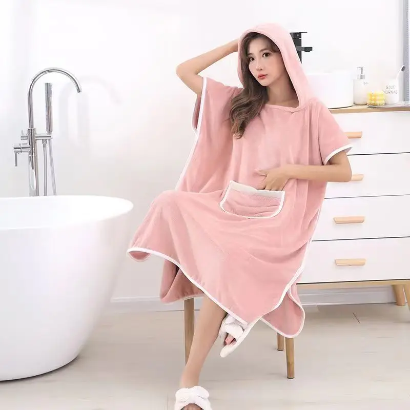 

Thickened Lady Bath Towels Suit Wearable Cloud Velvet Thickening Bath Towel For Body Fast Dry Hair Cap Bathrobes Bath Skirts
