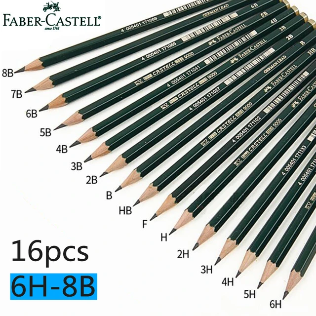 8 Pcs Faber-Castell Graphite Pitt Matt Pencil Set HB, 2B, 4B, 6B