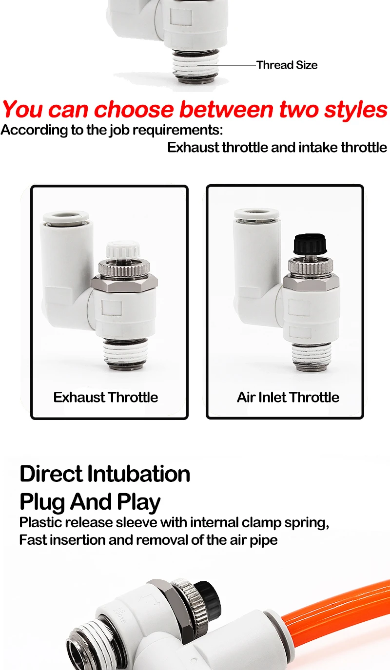 Description Picture 3 of itemPneumatic Joint Pneumatic Universal Speed Control Valve Gas Pipe Joint AS1301F/2301F/1311F/2311F-M3/M5/01/02-03-04-06S