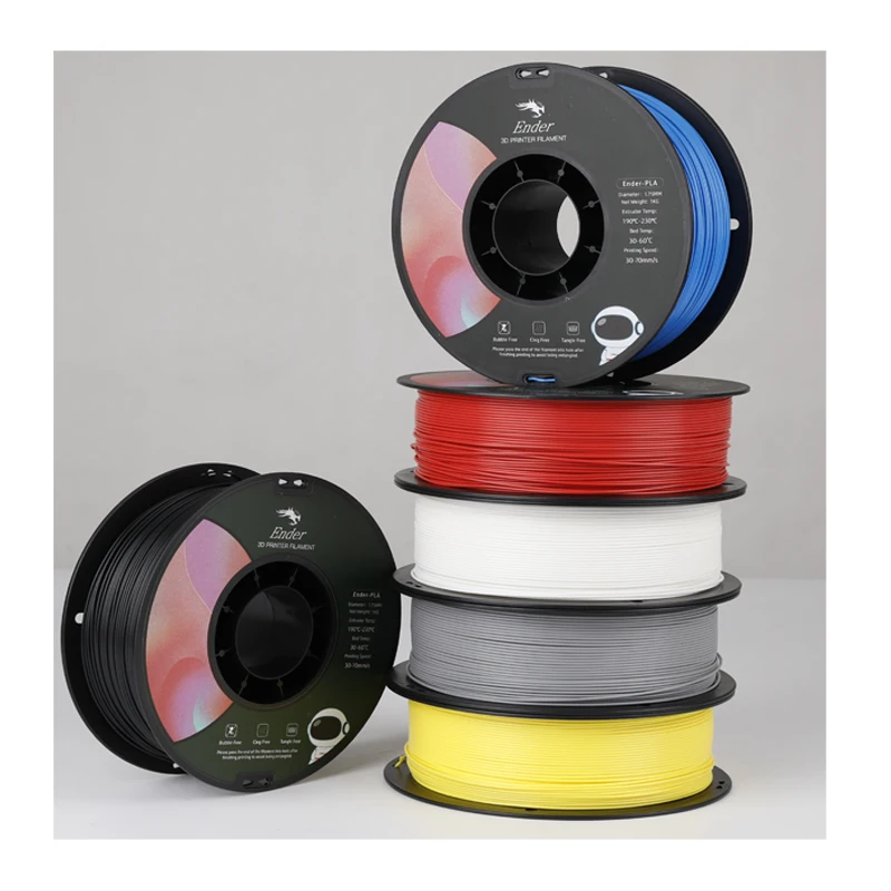 Top Colorful Ender 3D PLA 프린터 필라멘트, Ender-3 V2 3 S1 Pro CR-10 V3 Ender-6 3D 프린터용, 롤 당 2.2lb 스풀, 1.75mm, 1kg