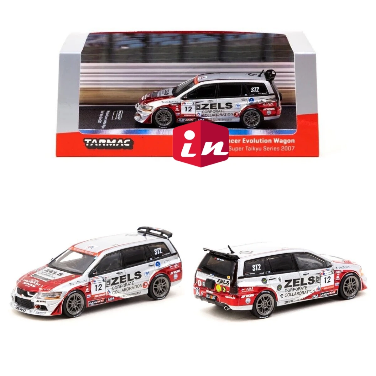 

Tarmac Works 1/64 Lancer Evolution Wagon Super Taikyu Series 2007 #12 DieCast Model Car Collection Limited Edition