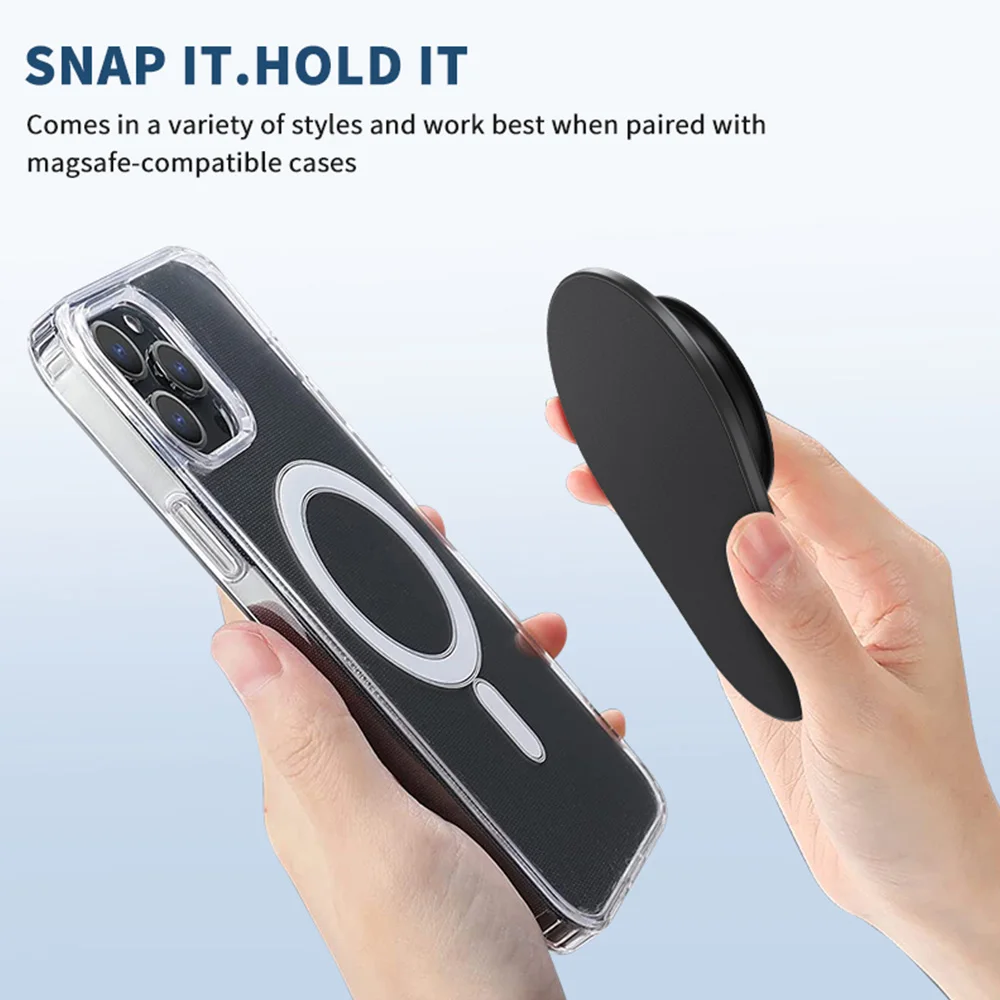Oval Magnetic Folding Mobile Phone Socket Holder with Grip and Support