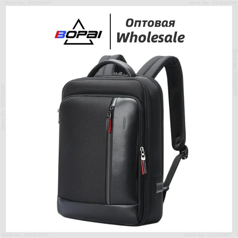 BOPAI Black AntiTheft Backpack Fits For 15.6 inch Laptop Backpack Multifunctional Backpack WaterProof For Business Shoulder Bags