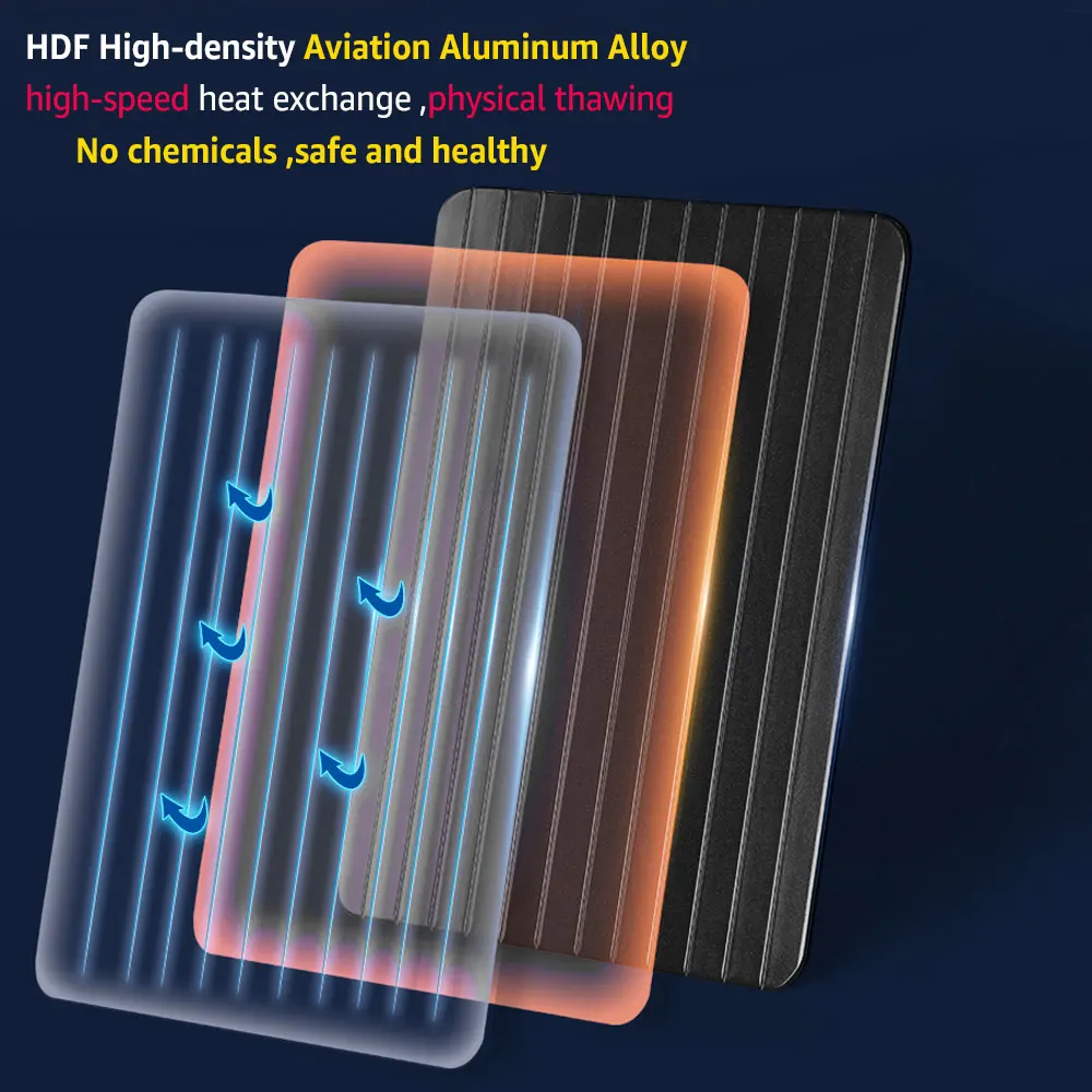 Defrosting Tray Fast Defrosting Tray Thaw Defrost Plate Large Defrost Board Non-Stick Coated Frozen Food Meat Fish Kitchen Gadgets Kitchen Tool