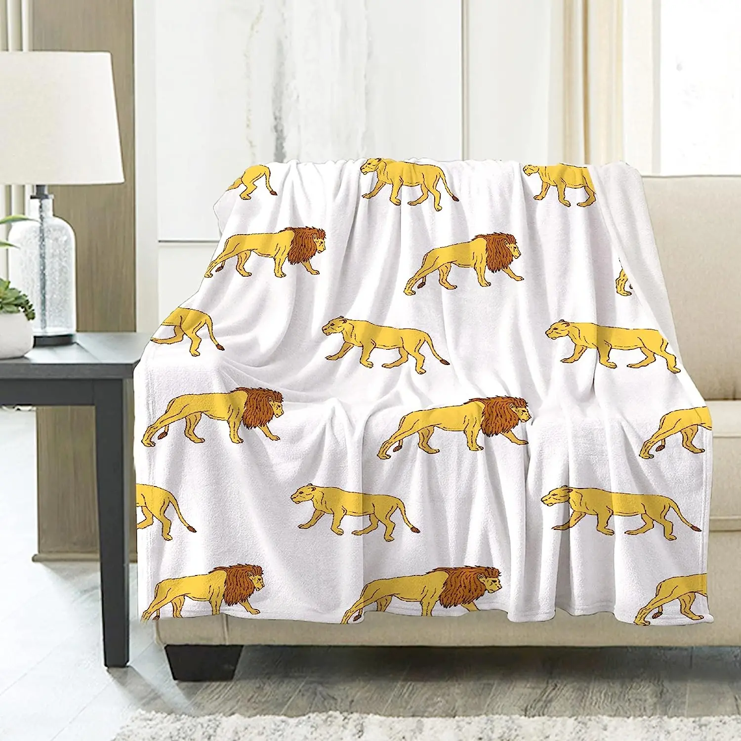 

Одеяло с львами, одеяло в виде леса, ультратонкое флисовое всесезонное одеяло для животных