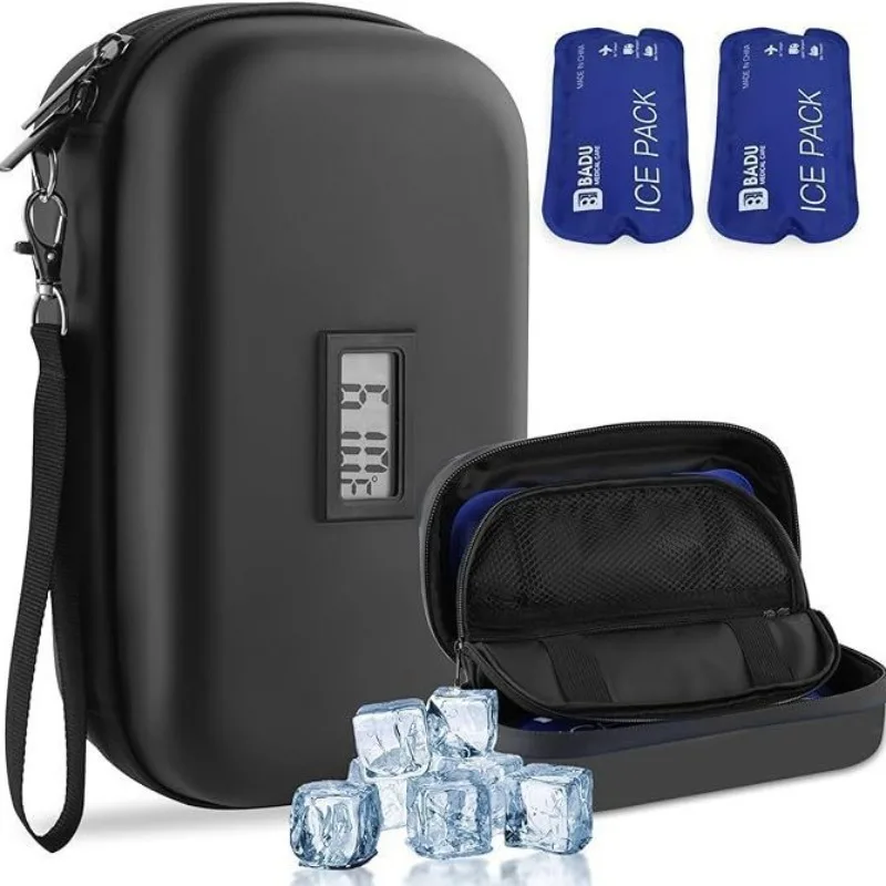 Large Insulin Cooler Travel Case Insulin Cooler Bag Temperature Display Heat Insulation for Diabetic Supplies Medicine Storage 2