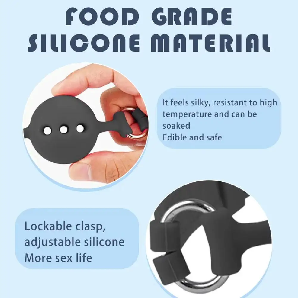 Silicone Breathable Ball Gag Adjustable Sex Toy for Adult Games