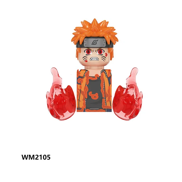 Naruto Sasuke Kakashi Akatsuki bricks Building Blocks Anime cartoon Mini Action Figures Heads Assembly Toys kids Birthday Gifts Chrome Gold