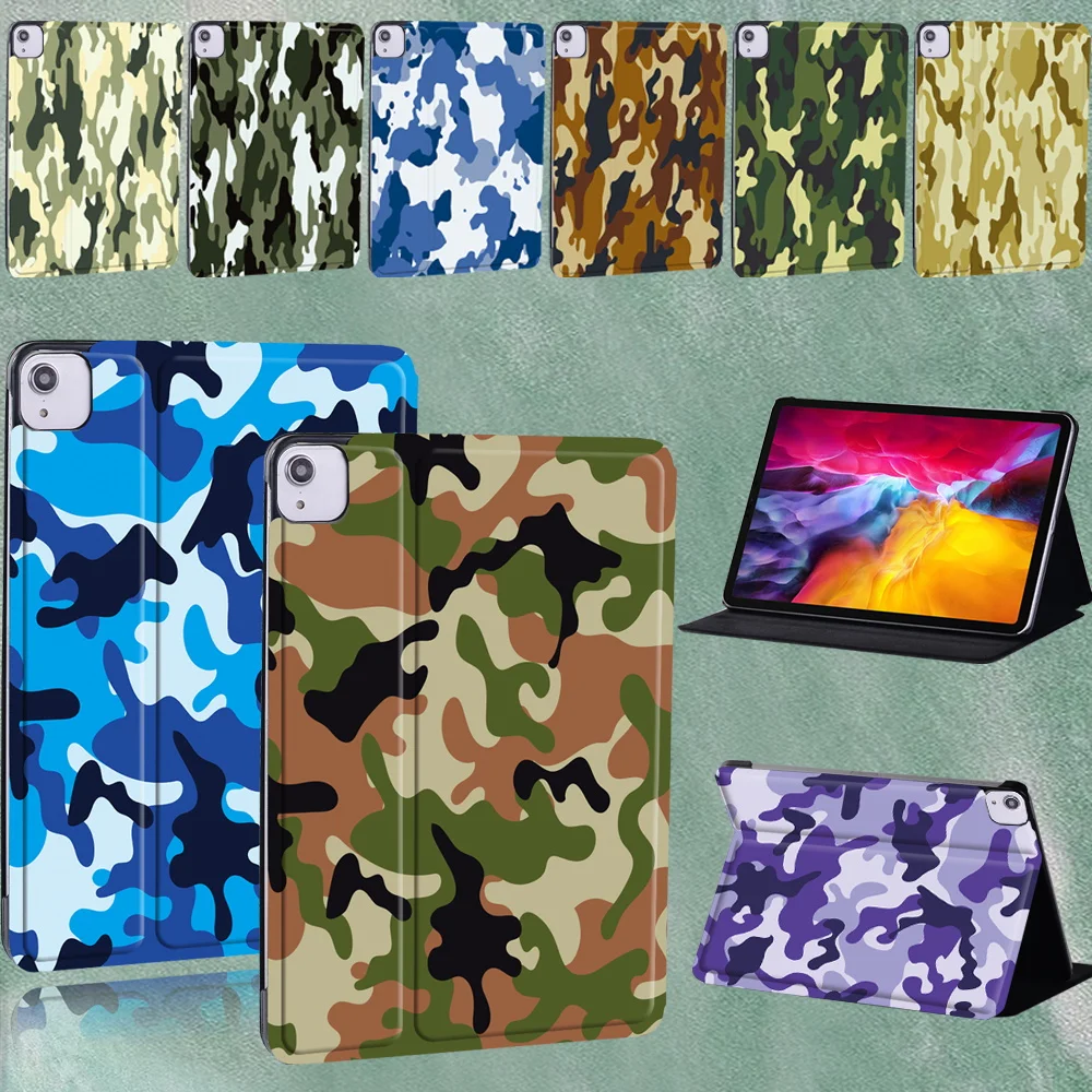 Per Apple Ipad Air 4 10.9 "2020 A2072 A2316 A2324 A2325 Serie Camouflage Modello Pu Custodia Per Tablet Custodia Per Tablet Stilo