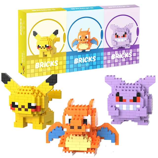 Pokemon Building Blocks Pokémon Gengar Action Cartoon Character Pikachu Charizard Model building block For Boys Birthday Gifts 1
