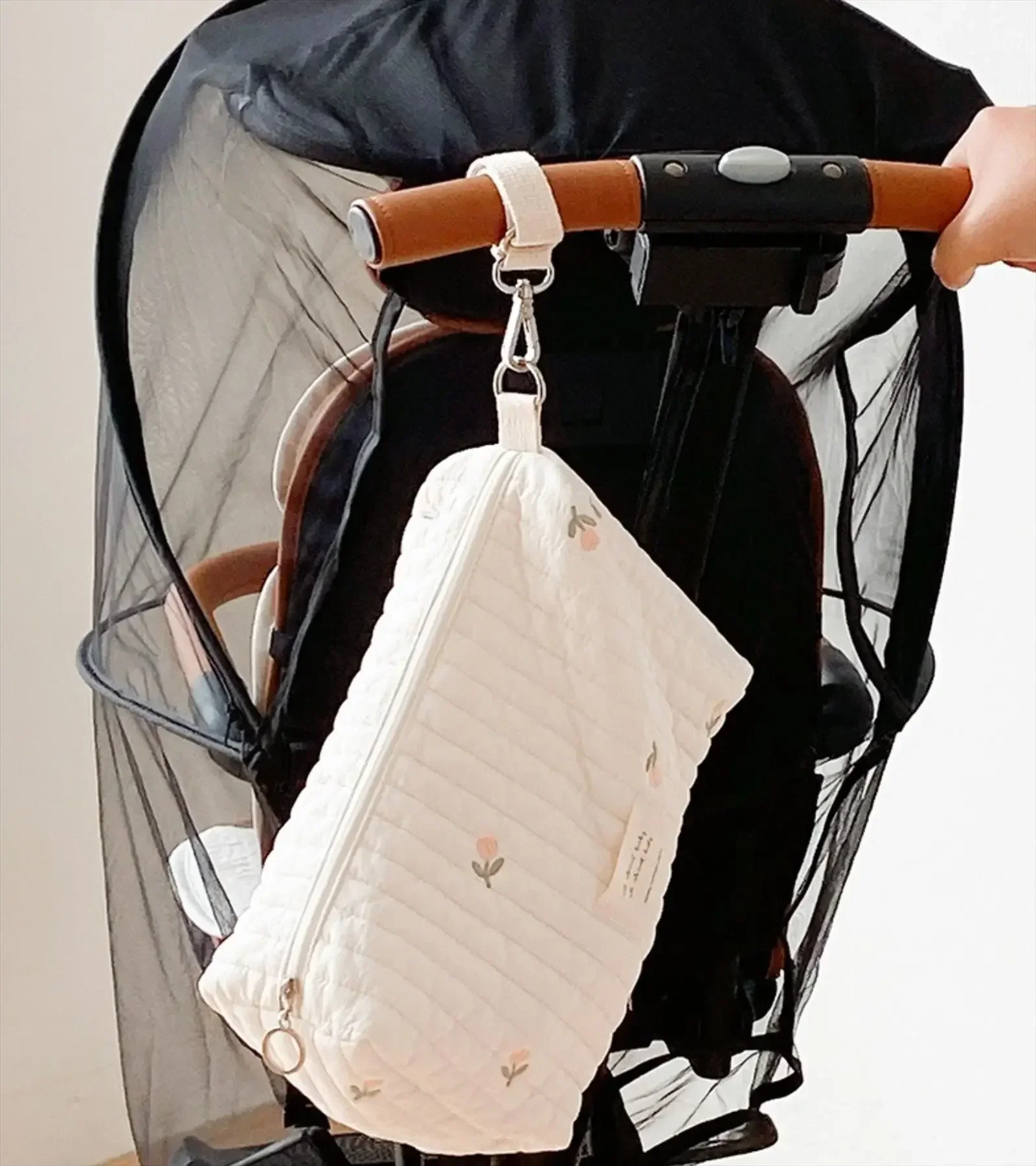Quilted Portable Diaper Caddy Organizer - Stylish Baby Changing Bag & Accessories Storage