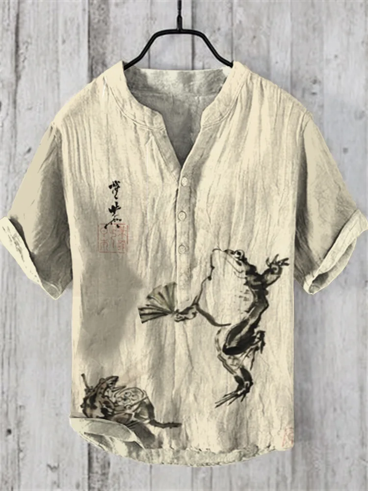 Henry Hawaiian printed men's shirt, summer casual shirt, new fashionable men's clothing top, S-5XL