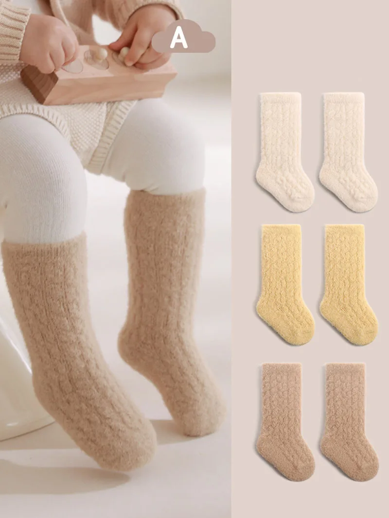 Girls Fleece Padded Tube Socks for Autumn Winter