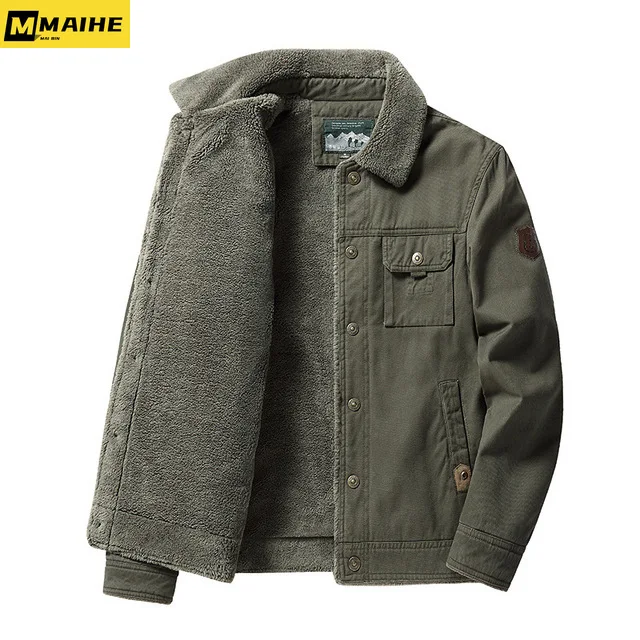 

2023 New Fleece Warm Thick Jacket Men Winter Jacket Fashion Casual Windproof Coat Men Autumn Outwear Tactics Military Jacket Men