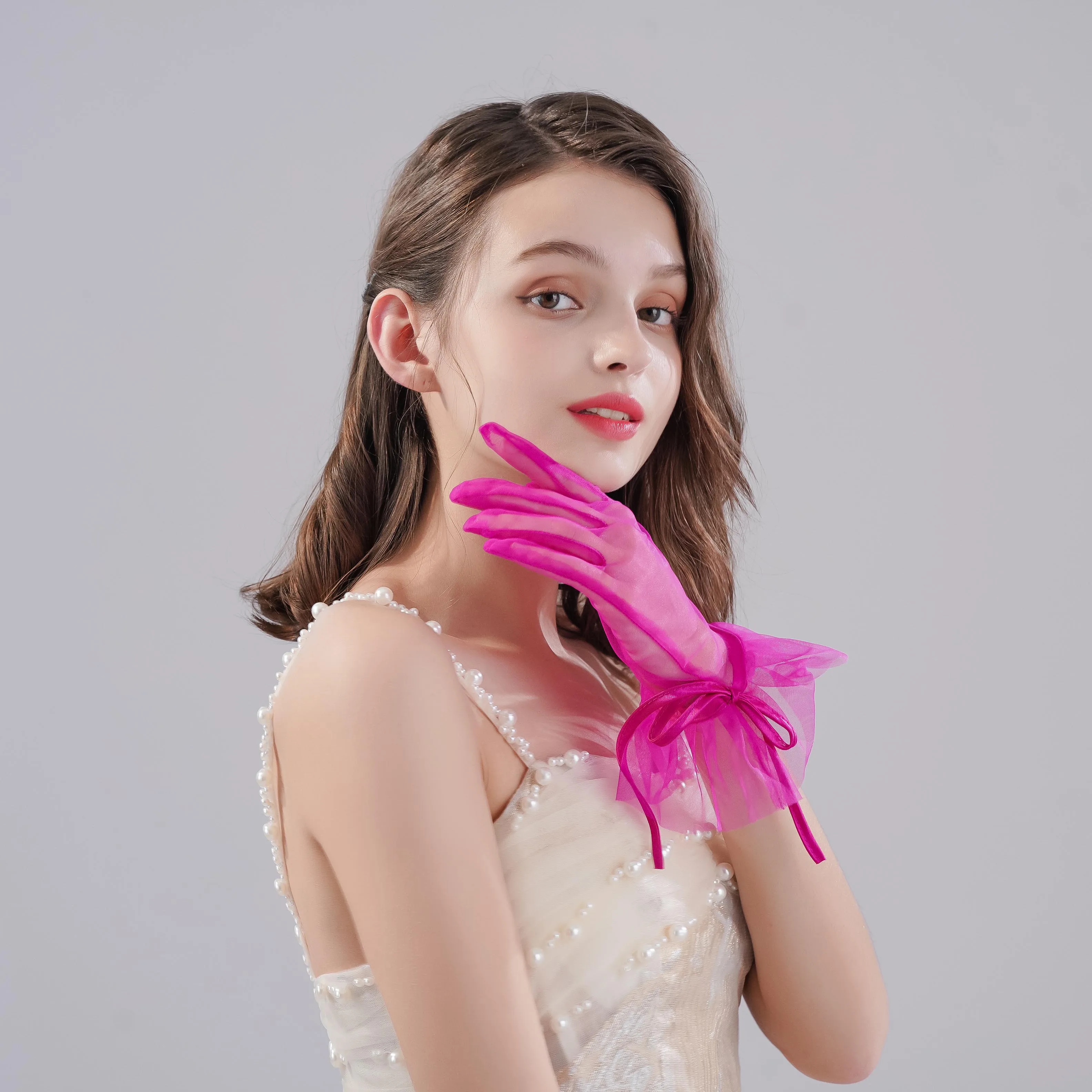 Romantic Style Sexy Hollow Lace All Finger Ladies' Party Gloves For Dancing Party