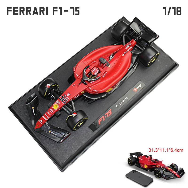 Miniature Burago FERRARI F1 F1-75 TEAM SCUDERIA FERRARI 16 CHARLES