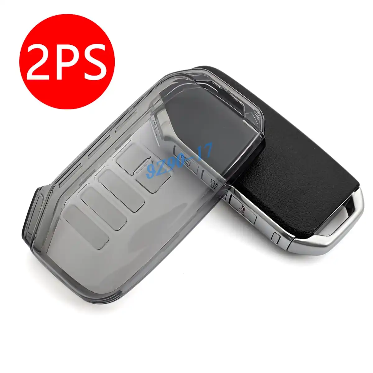 Transparent Black Car Key Case Cover with 9 Buttons